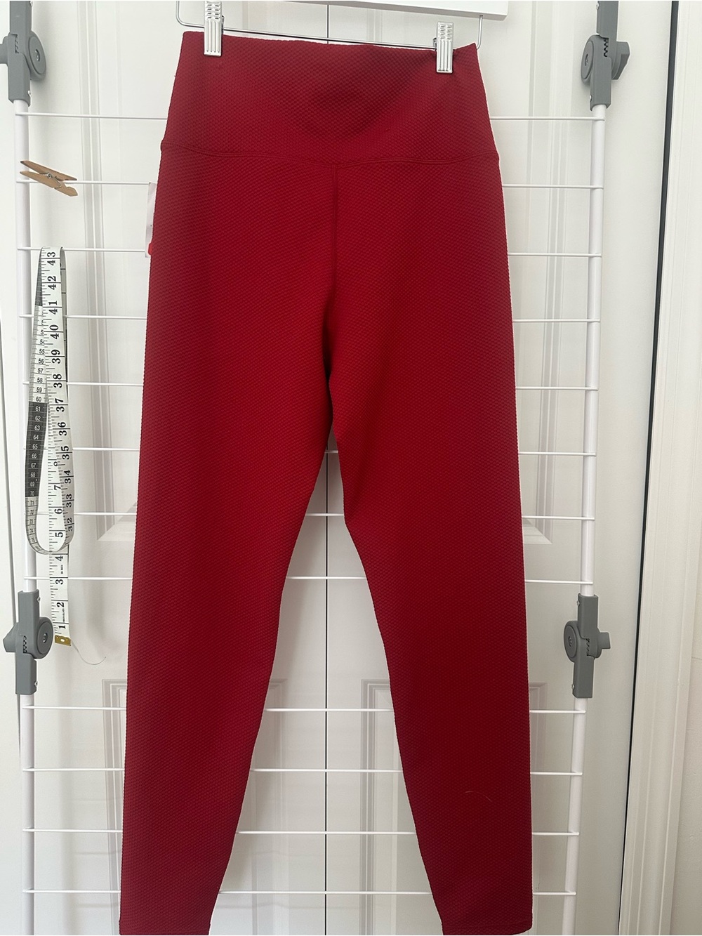 Beach Riot Red Textured High-Waist Leggings